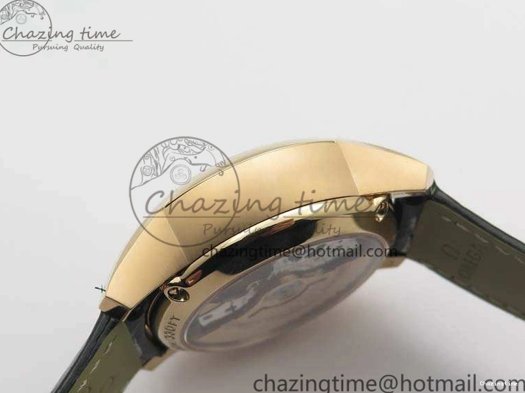 0120 De Ville Chronograph RG OMF 1:1 Best Edition Black Dial On Black Leather Strap A Sophisticated 8106